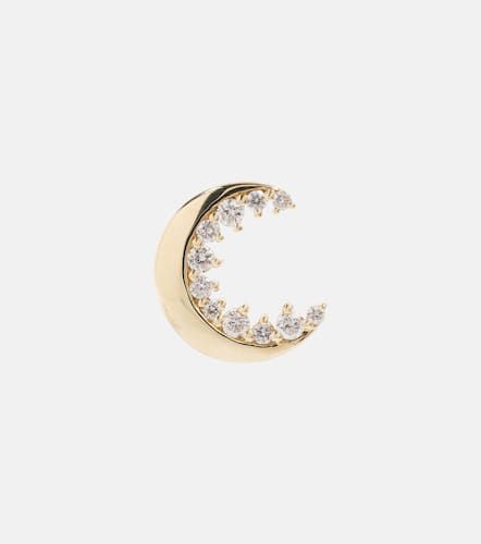 Orecchino singolo Crescent Moon in 14kt con diamanti - Sydney Evan - Modalova