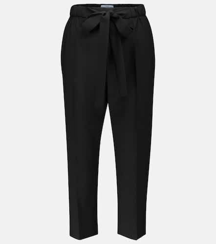 High-rise cropped slim wool pants - Prada - Modalova