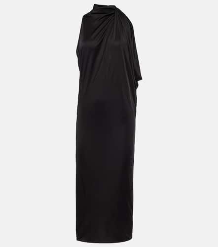 Vestido midi de satén con cuello alto - Versace - Modalova