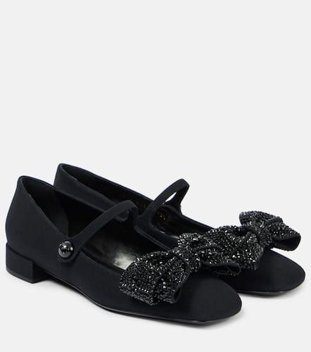 Bowjane embellished crÃªpe Mary Jane flats - Valentino Garavani - Modalova