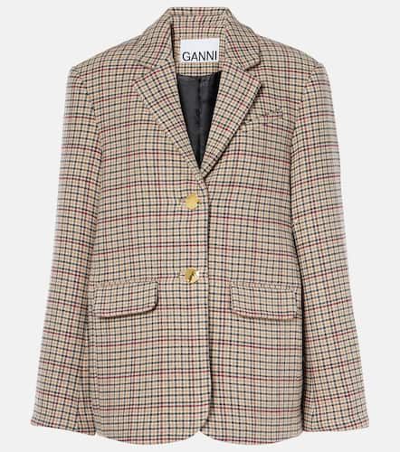 Ganni Checked wool-blend blazer - Ganni - Modalova