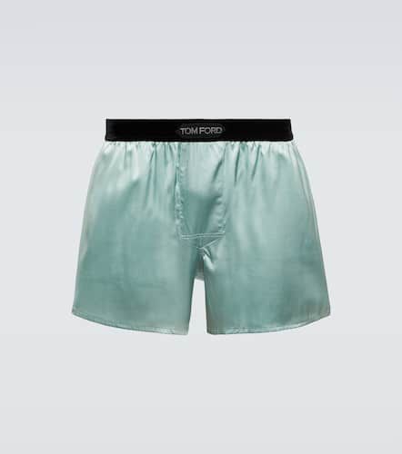 Boxer in misto seta con logo - Tom Ford - Modalova