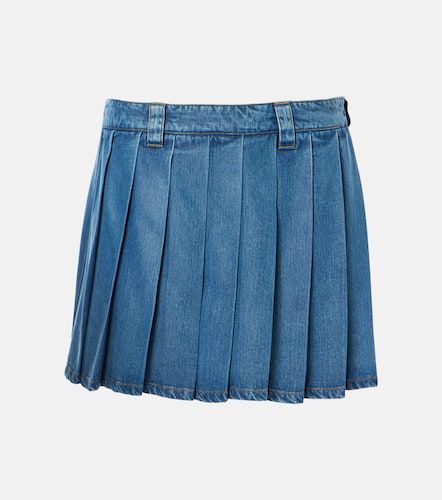 Miu Miu Minifalda plisada de denim - Miu Miu - Modalova