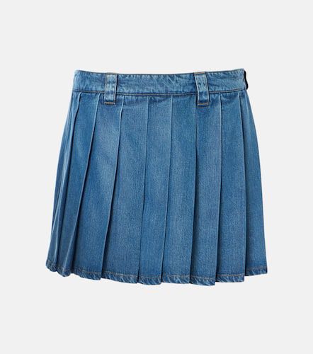 Miu Miu Pleated denim miniskirt - Miu Miu - Modalova