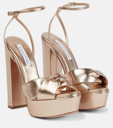 Olie 140 leather platform sandals - Aquazzura - Modalova