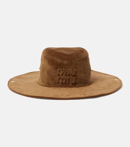 Sombrero cowboy de pana con logo - Miu Miu - Modalova