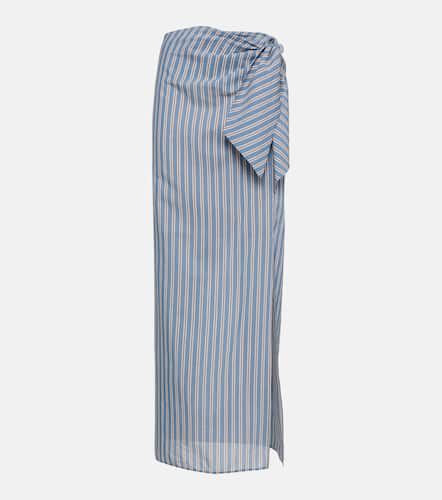 Striped cotton and silk wrap skirt - Brunello Cucinelli - Modalova