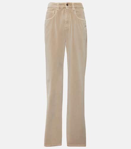 Mid-rise cotton velvet straight pants - Brunello Cucinelli - Modalova
