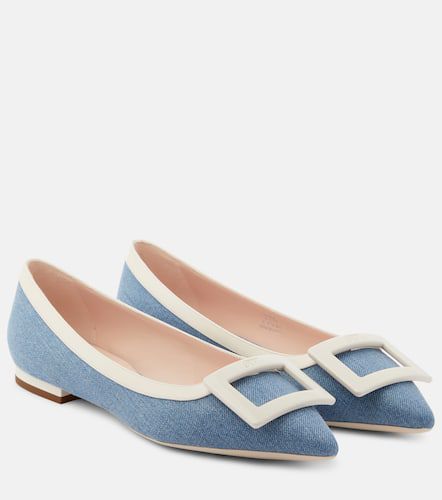 Ballerinas aus Denim mit Leder - Roger Vivier - Modalova