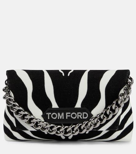 Borsa a spalla Label Mini in velluto - Tom Ford - Modalova