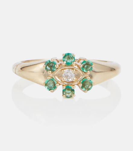 Kt signet ring with diamonds - Sydney Evan - Modalova