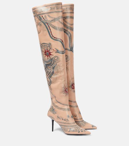 X Jean Paul Gaultier Tattoo leather over-the-knee boots - Jimmy Choo - Modalova