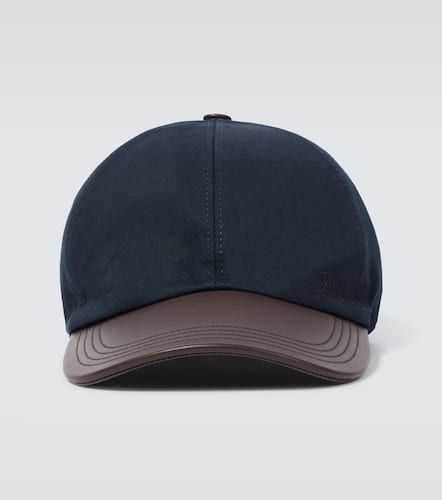 Leather-trimmed cotton baseball cap - Berluti - Modalova