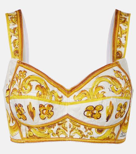 Majolica poplin crop top - Dolce&Gabbana - Modalova