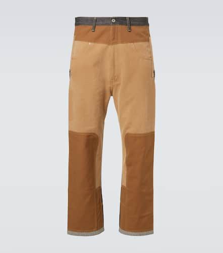 Pantalones rectos de denim y ante - Junya Watanabe - Modalova