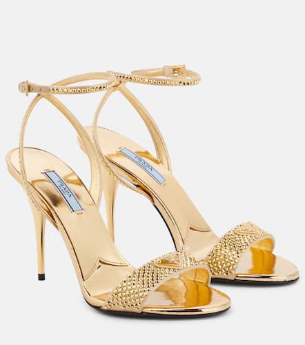 Crystal-embellished satin sandals - Prada - Modalova