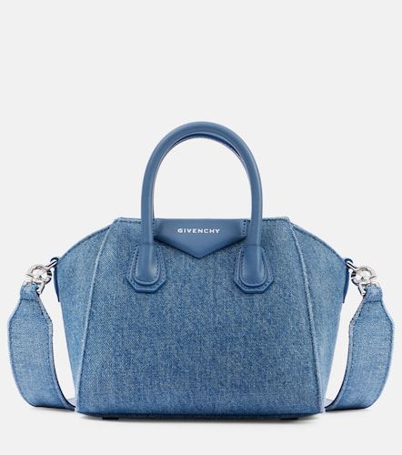 Antigona Toy leather-trimmed denim tote bag - Givenchy - Modalova
