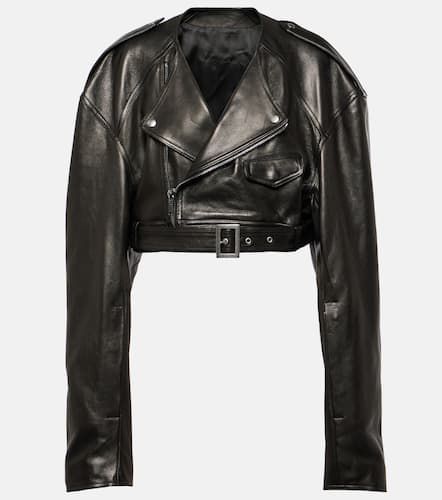 Cropped leather biker jacket - Rick Owens - Modalova