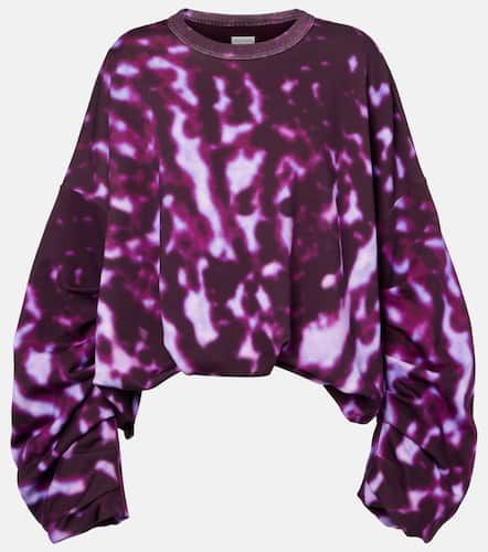 Printed draped cotton sweatshirt - Dries Van Noten - Modalova