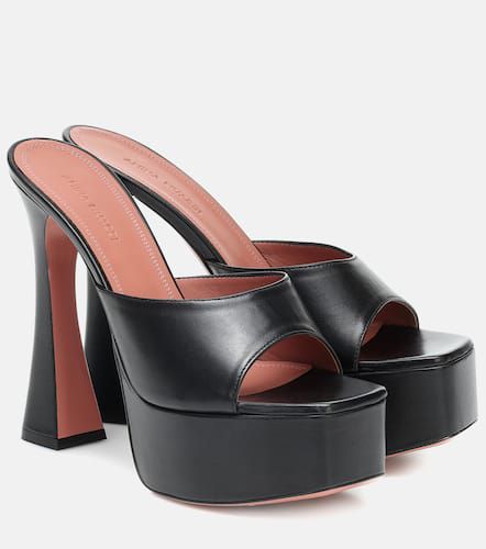 Dalida leather platform sandals - Amina Muaddi - Modalova