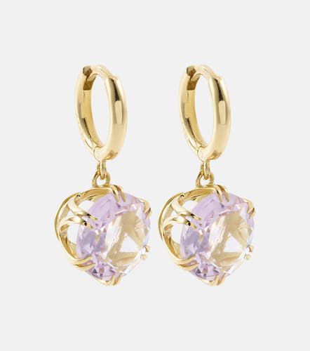 Crown 18kt earrings with amethysts - Ileana Makri - Modalova