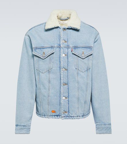 ERL Faux fur-trimmed denim jacket - ERL - Modalova