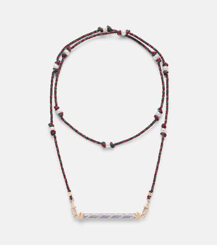 Candy Cane 18kt necklace with diamonds and enamel - Marie Lichtenberg - Modalova