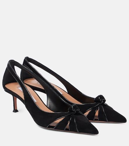 Premiere 50 leather-trimmed suede pumps - Aquazzura - Modalova