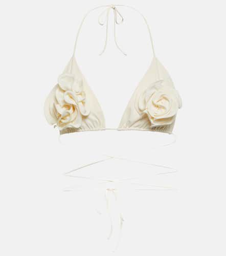 Top de bikini triangular con flores - Magda Butrym - Modalova