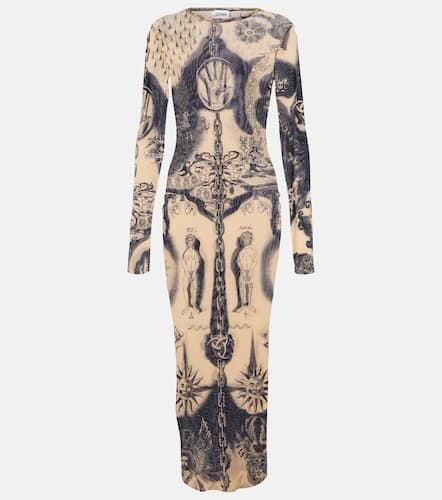 Vestido midi Heraldique Tattoo Collection de malla - Jean Paul Gaultier - Modalova