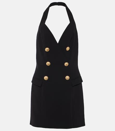 Vestido corto de crepé con cuello halter - Balmain - Modalova