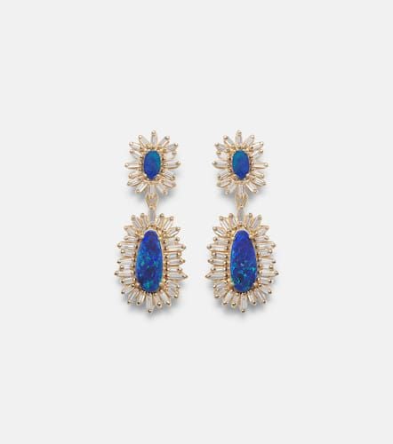 Kt drop earrings with opals and diamonds - Suzanne Kalan - Modalova