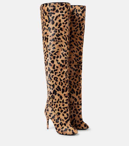 AlaÃ¯a Leopard-print calf hair over-the-knee boots - Alaia - Modalova