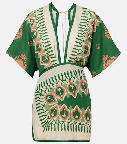 Vestido corto de algodón estampado - Johanna Ortiz - Modalova