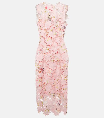 Floral lace midi dress - Monique Lhuillier - Modalova