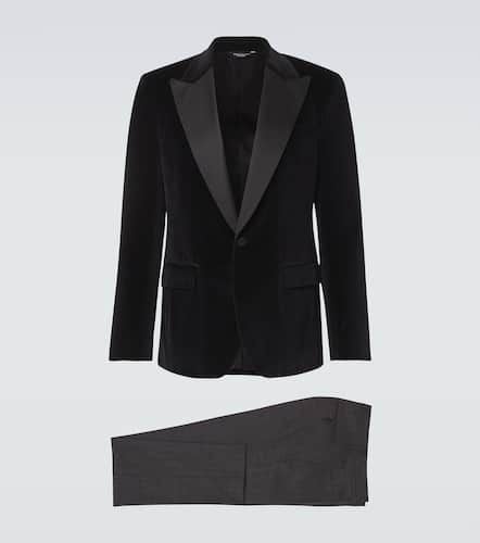 Cotton and silk-blend velvet tuxedo jacket - Dolce&Gabbana - Modalova