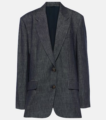 Single-breasted denim blazer - Brunello Cucinelli - Modalova