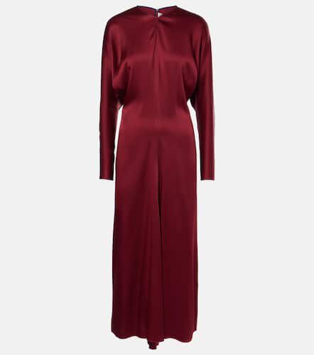 Draped crÃªpe satin midi dress - Victoria Beckham - Modalova