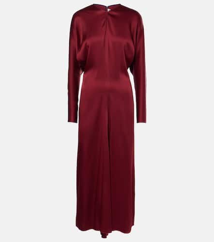 Draped crêpe satin midi dress - Victoria Beckham - Modalova