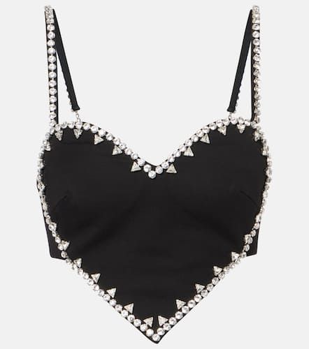 Heart crystal-embellished crop top - Area - Modalova