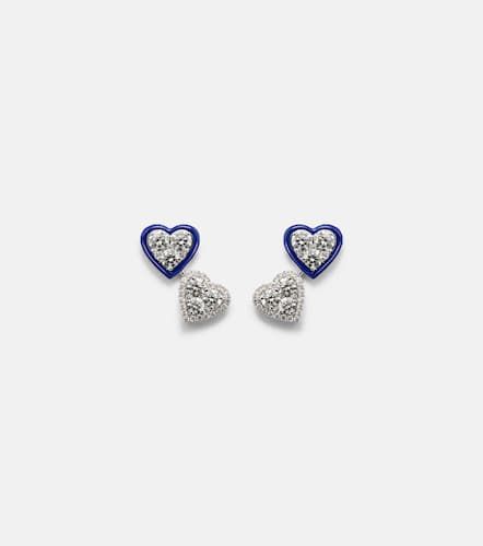 Heart 18kt white gold earrings with diamonds - Kamyen - Modalova