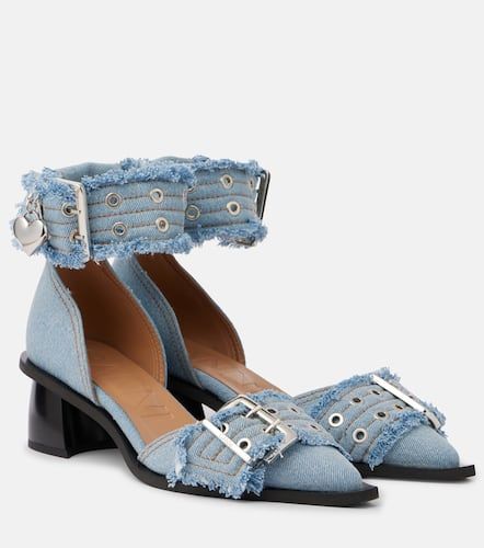 Pumps Feminine Buckle in denim - Ganni - Modalova