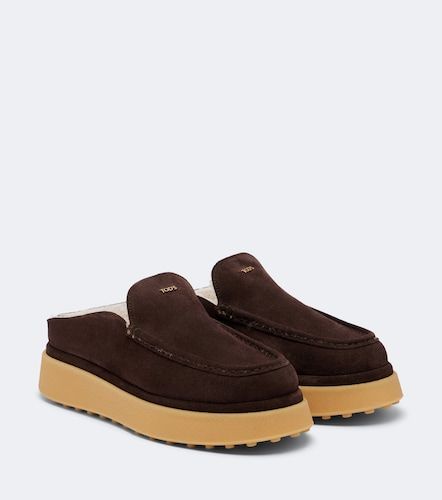 Tod's Mules in suede con shearling - Tod's - Modalova