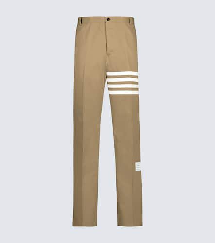 Pantalones en sarga de algodón con 4-Bar - Thom Browne - Modalova