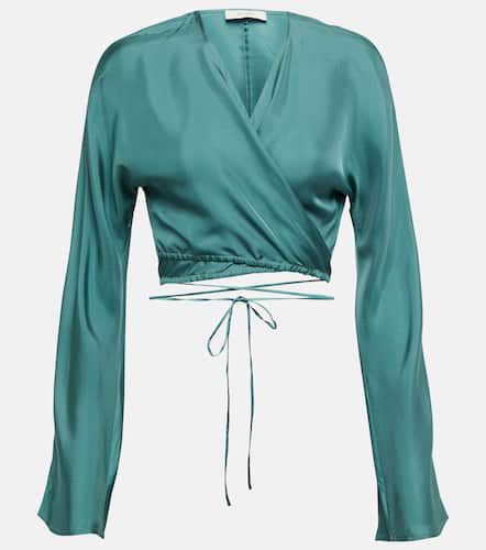 St. Tropez silk twill wrap top - Asceno - Modalova