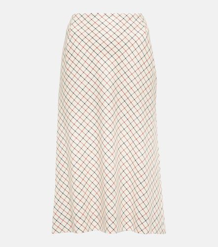 Checked wool and silk midi skirt - Maison Margiela - Modalova