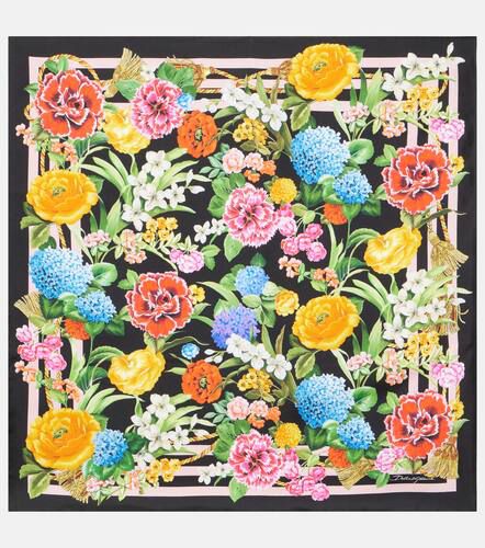 Foulard in seta con stampa floreale - Dolce&Gabbana - Modalova