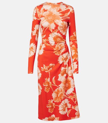 Floral draped ponte jersey midi dress - Erdem - Modalova