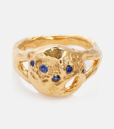 The Sapphire's Patch 24kt -plated ring with sapphires - Alighieri - Modalova