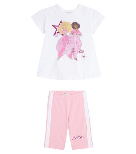 X Barbie® - T-shirt e shorts in jersey di cotone - Monnalisa - Modalova